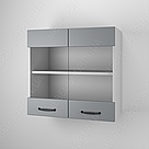 Шафчик-вітрина навісна з МДФ фасадом на стіну Кухонний підвісний шаф 60 см Верхні модулі для кухні, фото 2