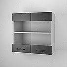 Шафчик-вітрина навісна з МДФ фасадом на стіну Кухонний підвісний шаф 60 см Верхні модулі для кухні, фото 4