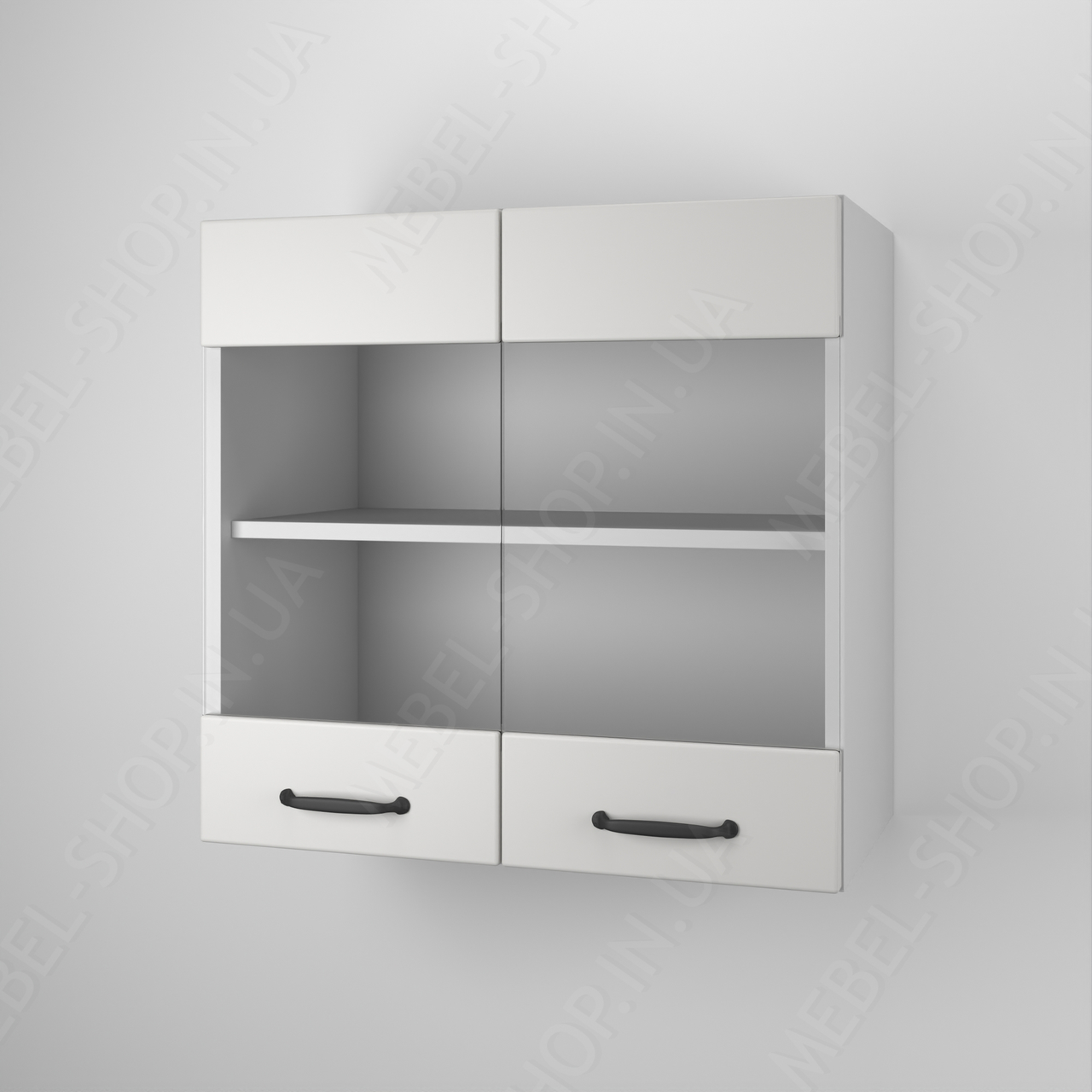 Шафчик-вітрина навісна з МДФ фасадом на стіну Кухонний підвісний шаф 60 см Верхні модулі для кухні, фото 1