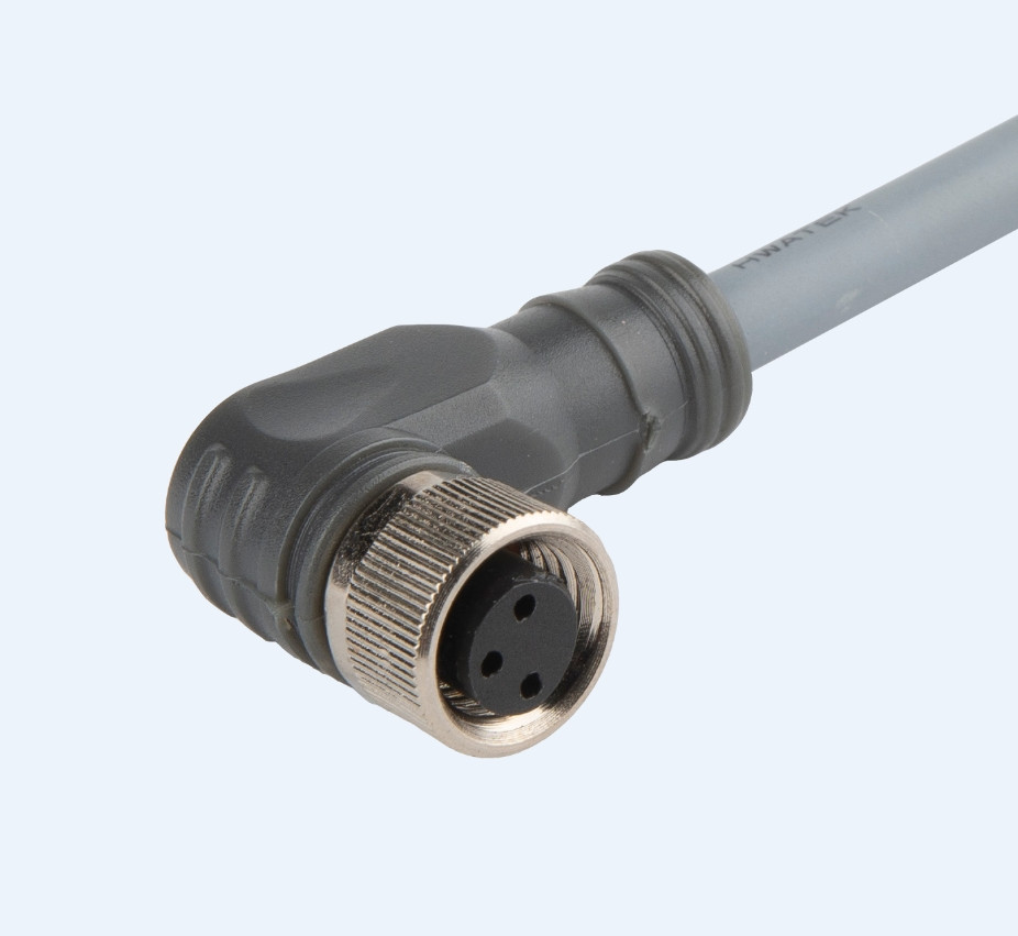 Роз'єм M8 "мама", 3 pin, кутовий, з кабелем 2 м