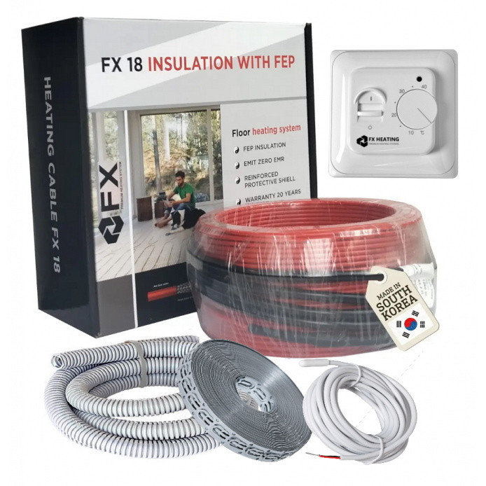 Комплект для встановлення кабельної електричної теплої підлоги Felix FX18 Premium 1440 Вт 8.0-9.6 м2, 80 м