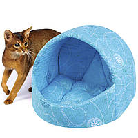 Мягкий домик-лежанка (45x50x35) для кота "Козуб" / Спальное место для кошки / Лежак-лукошко для котят