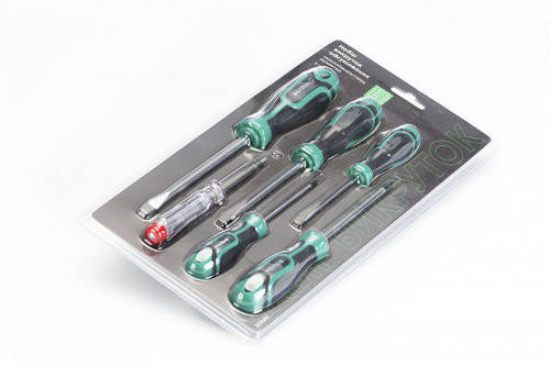 Набір викруток гумових SL3x75, SL5x100, SL6x125, PH0x75, PH1x100 (6шт) Стандарт СИЛА, фото 1