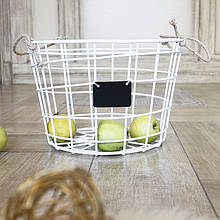 Кошик для зберігання металевий Домашній 25 білий Woody