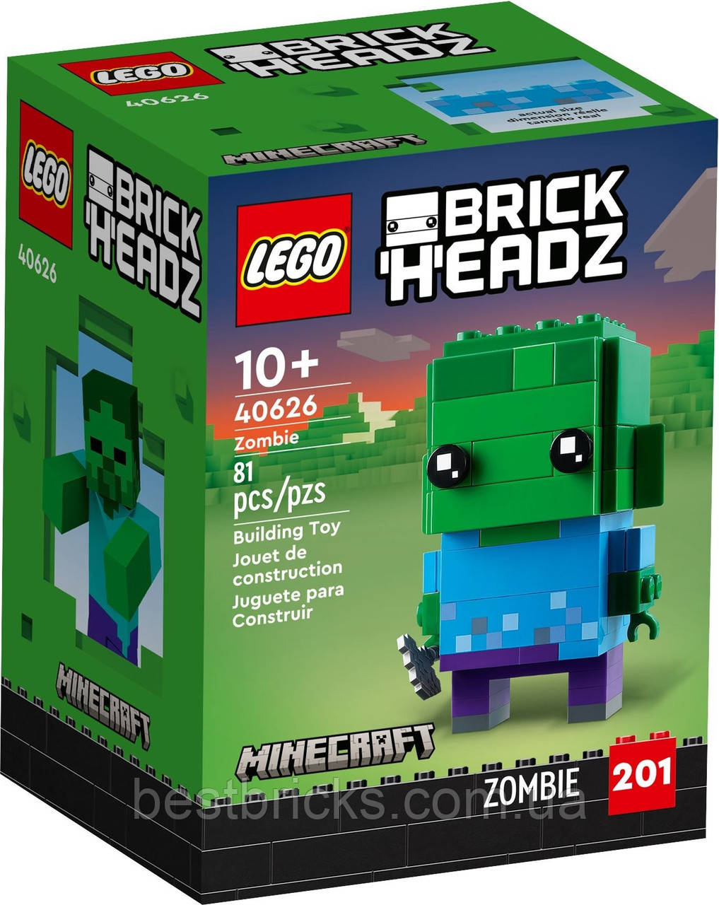 Lego BrickHeadz Майнкрафт Зомбі 40626