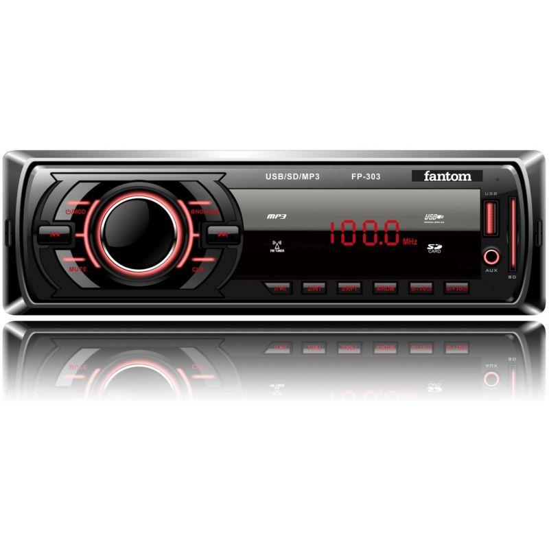 Автомагнітола FANTOM FP-303 Black/Red