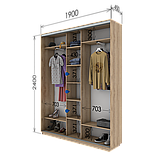Шафа-купе (1900-2700*450*2400) дсп/дсп/дсп, фото 6