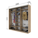 Шафа-купе (1900-2700*450*2400) дсп/дсп/дсп, фото 7