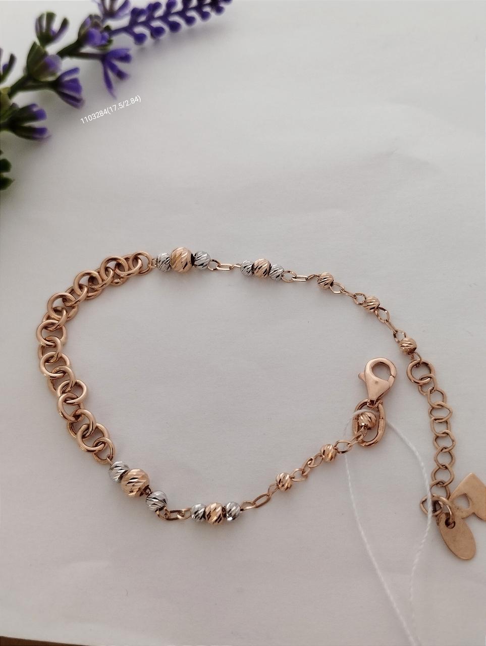 Золотий браслет 585 проби, стильний золотий браслет, фото 1