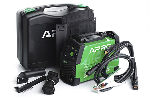 Зварювальний апарат інверторний APRO MMA-260 K, ел.4мм + набір кабелів, кейс