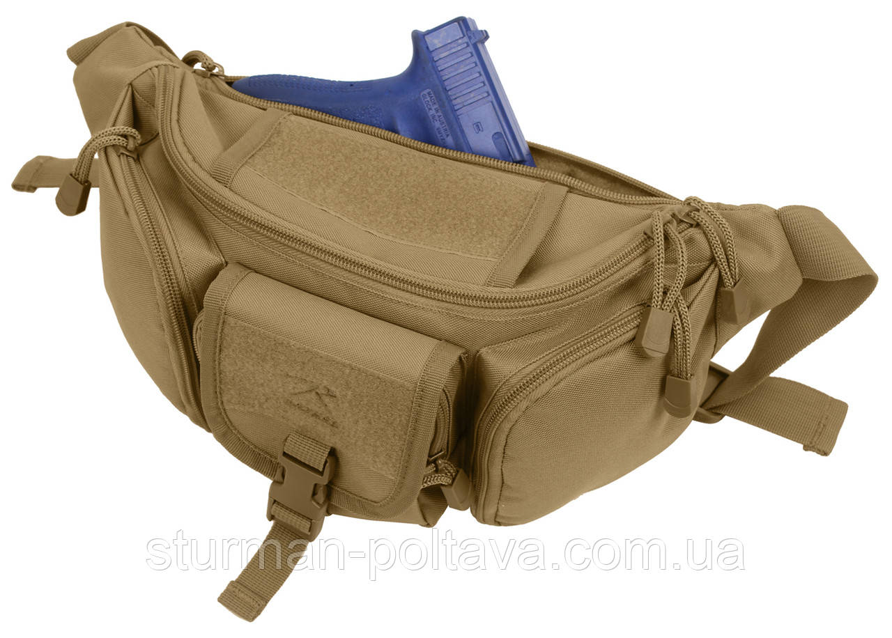 Сумка поясна з прихованим носінням зброї Rothco Tactical Concealed Carry Waist Pack колір койот США
