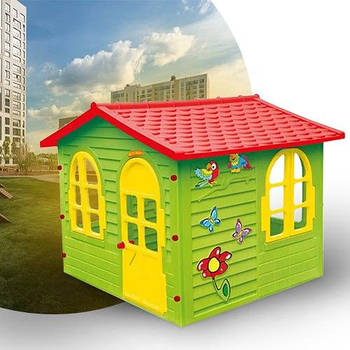 Дитячі пластикові ігрові будиночки, гірки, пісочниці
