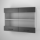 Навісні шафи-вітрини для кухні з 2 полицями для посуду 80 см Навісна кухонна тумба з фасадом з МДФ, фото 4