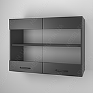 Навісні шафи-вітрини для кухні з 2 полицями для посуду 80 см Навісна кухонна тумба з фасадом з МДФ, фото 8