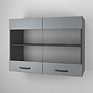 Навісні шафи-вітрини для кухні з 2 полицями для посуду 80 см Навісна кухонна тумба з фасадом з МДФ, фото 5