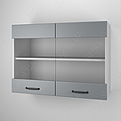 Навісні шафи-вітрини для кухні з 2 полицями для посуду 80 см Навісна кухонна тумба з фасадом з МДФ, фото 2