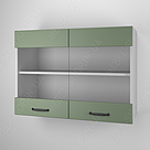 Навісні шафи-вітрини для кухні з 2 полицями для посуду 80 см Навісна кухонна тумба з фасадом з МДФ, фото 3