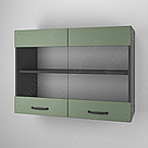 Навісні шафи-вітрини для кухні з 2 полицями для посуду 80 см Навісна кухонна тумба з фасадом з МДФ, фото 6