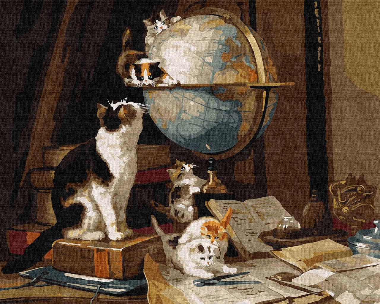 Картина за номерами Допитливі кошенята ©Henriette Ronner-Knip 40x50 Ideyka (KHO4475), фото 1