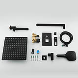 Вбудована душова система GAPPO G7117-6, вилив - перемикач на лійку, 3-функції, чорний, фото 9