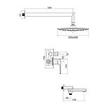 Вбудована душова система GAPPO G7117-6, вилив - перемикач на лійку, 3-функції, чорний, фото 10