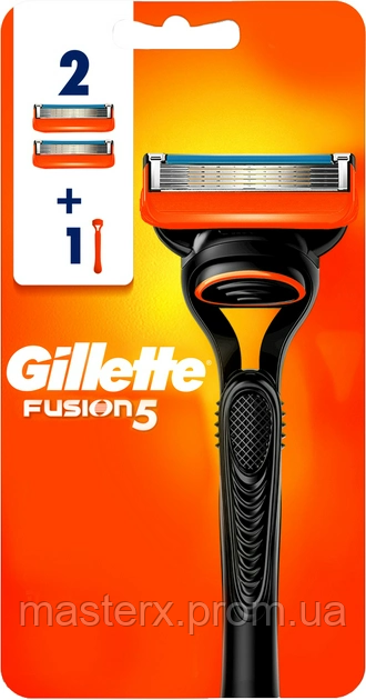 Станок для гоління чоловічий Gillette Fusion5 + 2 змінних картриджа (бритва фьюжн)