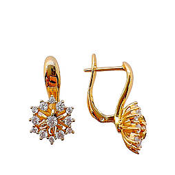 Сережки ксюпінг. 20х10 мм. 18 к