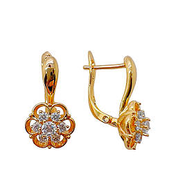 Сережки ксюпінг. 20х10 мм. 18 к