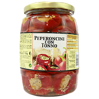 Перець пепероні з тунцем Peperoncini con tonno 750/1000g 6шт/ящ (Код: 00-00013704)