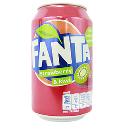 Напій газований полуниця та ківі Фанта Fanta strawberry&kiwi 330ml 24шт/ящ (Код: 00-00013618)