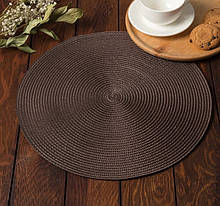 Підставки серветки 40 см килимки під гаряче плетені круглі для сервірування коричневі