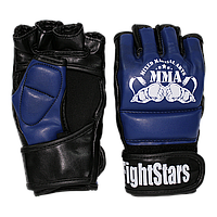 Перчатки для смешанных единоборств, MMA М4 Lev Sport кожвиниловый, синие