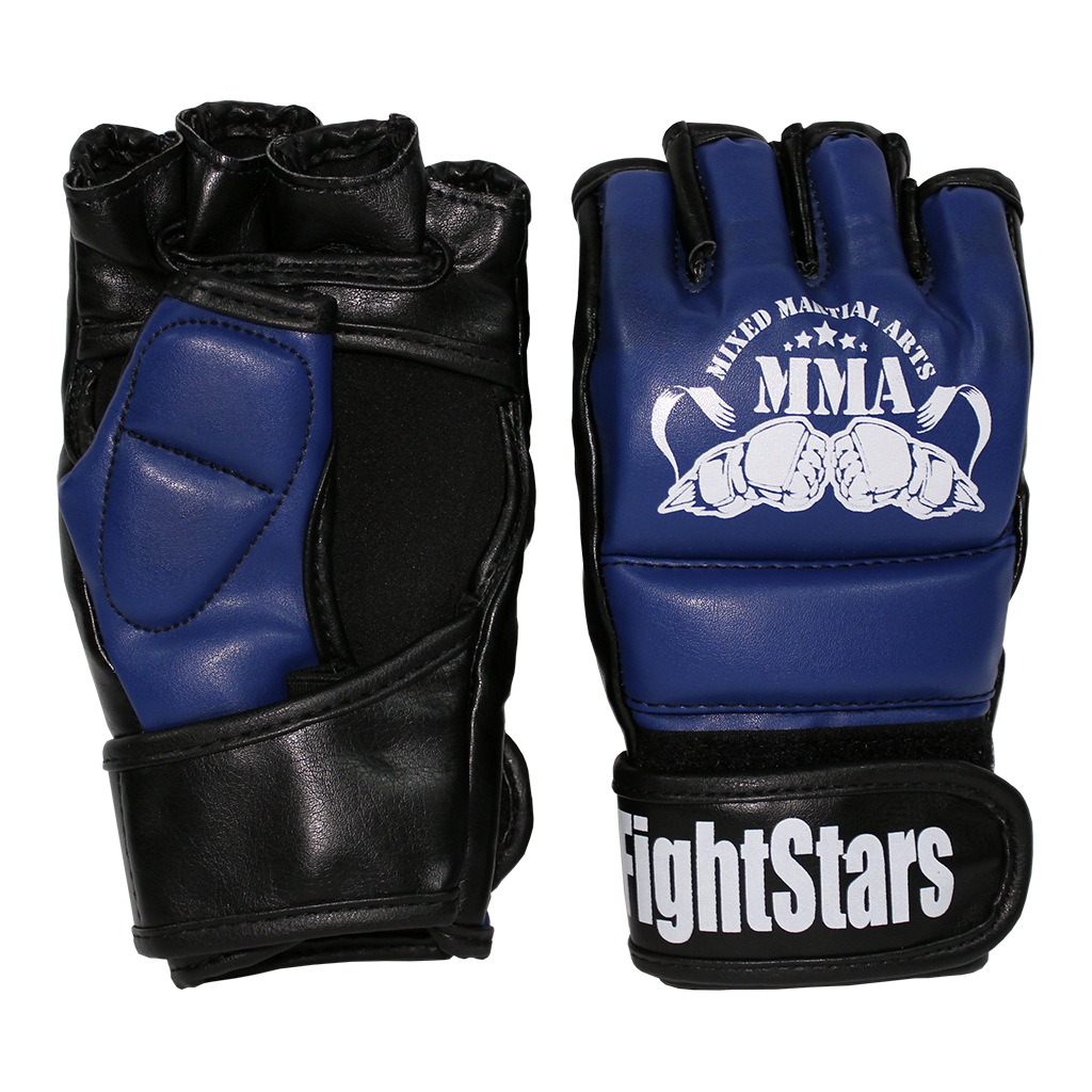 Рукавиці для змішаних єдиноборств, MMA М4 Lev Sport кожвінілові, сині