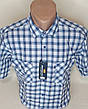Сорочка чоловіча Brossard vk-0051 блакитна в клітку класична бавовна з коротким рукавом, чоловіча теніска 42, фото 6