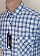 Сорочка чоловіча Brossard vk-0051 блакитна в клітку класична бавовна з коротким рукавом, чоловіча теніска 42, фото 7