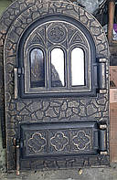 Дверцята для пічки, каміна, барбекю з склом "Готіка"