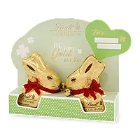 Пасхальные кролики Lindt Goldhase Milk Chocolate Easter Bunny Gold Vert Зеленый 2s 100g