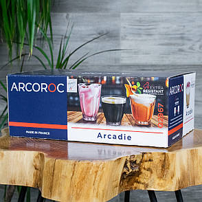 Набір 6 шт скляних низьких склянок олд фешн Arcoroc Arcadie 240 мл, фото 4