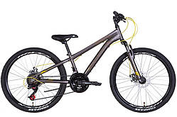 Велосипед Discovery 24 RIDER AM DD рама-11,5` ST 2022 темно-сріблястий з жовтим