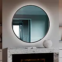Круглое зеркало в металической раме с лед подсветкой Джейн