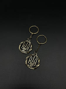 Брилок "Тризуб". Лита металева. Колір "стара латунь".