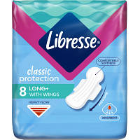 Гигиенические прокладки Libresse Classic Protection Long , 8 шт (лібрес антибактериальные)