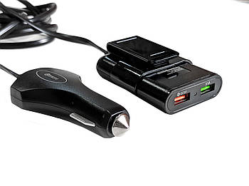 Автомобільна зарядка для телефона, швидке заряджання Quick Charge 3.0, 4 USB