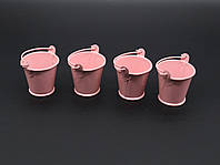Декоративные металлические ведра для флористики и декора маленькие Цвет розовый. 4см