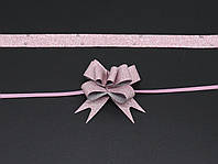 Подарунковий бант красивий на затяжках зі стрічки для декору та пакування Колір рожевий.