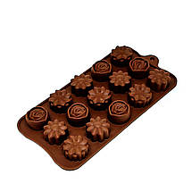 Силіконова форма для цукерок та льоду MagicKitchen №293 Квіти Асорті 15 в 1, фото 4