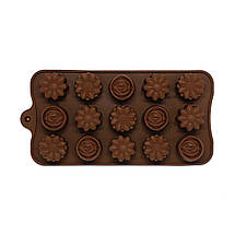 Силіконова форма для цукерок та льоду MagicKitchen №293 Квіти Асорті 15 в 1, фото 2