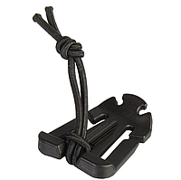 Кліпса-пряжка на систему Molle, зі шнурком, монтажний шнур таткичний (чорний)