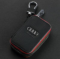 Автомобильный кожаный чехол брелок для ключей от машины, брелок сигнализации натуральная кожа Audi(YP)