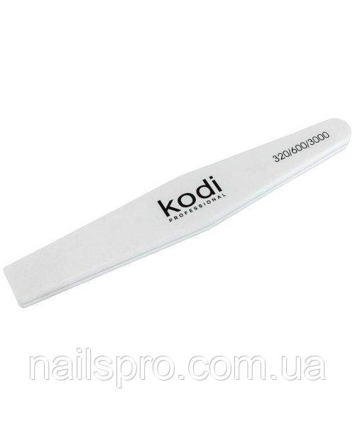 №176 Полірувальник для нігтів Kodi 320/600/3000 (колір: білий, розмір: 178*28*7.5 мм)